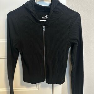 Hollister ribbed zip hoodie M